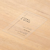 Invitations En Acrylique Simple minimaliste moderne Mariage transparent (Poser)