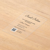 Invitations En Acrylique Simple minimum moderne Sweet sixteen QR anniversai (Poser)