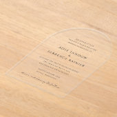 Invitations En Acrylique Simple Modern Elegant Wedding (Poser)