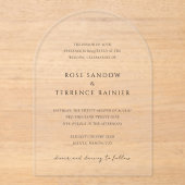 Invitations En Acrylique Simple Modern Elegant Wedding (Recto)