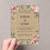 Invitations En Acrylique Simple Modern Minimal Green Leaf Wedding Acrylic  (In situ (ordinateur de poche))