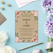 Invitations En Acrylique Simple Modern Minimal Green Leaf Wedding Acrylic  (Insitu (Mariage))