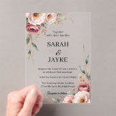Invitations En Acrylique Simple Modern Minimal Green Leaf Wedding Acrylic (In situ (ordinateur de poche))
