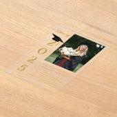 Invitations En Acrylique Simple Moderne Calligraphie Photo Graduation (Poser)