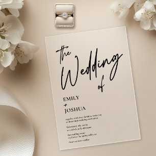 Invitations En Acrylique Simple Moderne Écriture Transparent Mariage