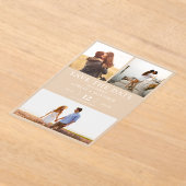 Invitations En Acrylique Simple moderne Elegant 3 Photo Collage Mariage (Poser)