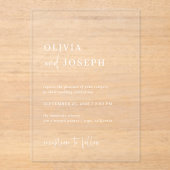 Invitations En Acrylique Simple, moderne et minimaliste | MARIAGE (Recto)