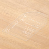 Invitations En Acrylique Simple Moderne Mariage Blanc (Poser)