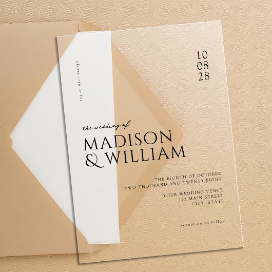 Invitations En Acrylique Simple Moderne Mariage Chic