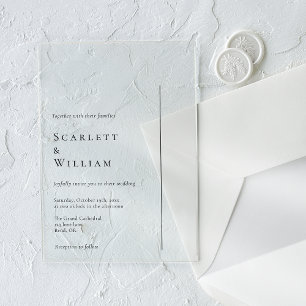 Invitations En Acrylique Simple Moderne Mariage Minimaliste