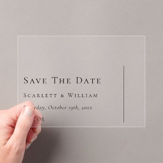 Invitations En Acrylique Simple moderne minimal Mariage plat Enregistrer la (In situ (ordinateur de poche))