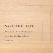 Invitations En Acrylique Simple moderne minimal Mariage plat Enregistrer la (Recto)