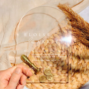 Invitations En Acrylique Simple Moderne Minimaliste Bohème Arche De Mariage