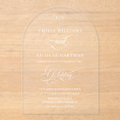 Invitations En Acrylique Simple Monogramme Mariage Classique  (Recto)