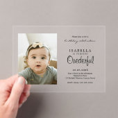 Invitations En Acrylique Simple ONEderful Photo Anniversaire (In situ (ordinateur de poche))