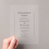 Invitations En Acrylique Simple Partie d'engagement minimal traditionnelle (In situ (ordinateur de poche))