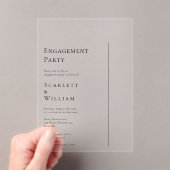 Invitations En Acrylique Simple partie d'engagement minimaliste moderne (In situ (ordinateur de poche))