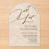 Invitations En Acrylique Simple Rien de fantaisie Juste Amour Mariage (Recto)