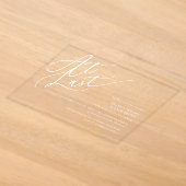 Invitations En Acrylique Simple Script Minimal Classique Enfin Mariage (Poser)