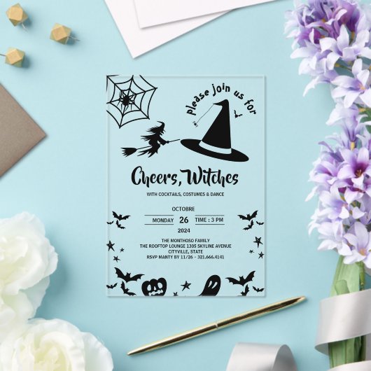 Invitations En Acrylique Simple sorcière Casquette costume adulte Halloween (Insitu (Mariage))