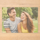 Invitations En Acrylique Simple superposition de texte sur photo (Recto)