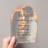 Invitations En Acrylique Simple Text Overlay Photo Wedding (In situ (ordinateur de poche))