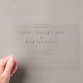 Invitations En Acrylique Simple Texte Doré Mariage (In situ (ordinateur de poche))
