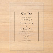 Invitations En Acrylique Simple Traditionnel Minimal Nous faisons Mariage (Recto)
