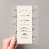 Invitations En Acrylique Simple Wildflower Fern Beige Rehearsal Dinner (In situ (ordinateur de poche))