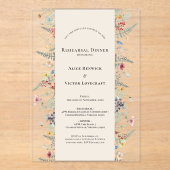 Invitations En Acrylique Simple Wildflower Fern Beige Rehearsal Dinner (Recto)