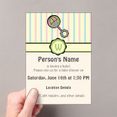 Invitations En Acrylique Simplement Douce Baby Shower Hochet (In situ (ordinateur de poche))