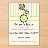 Invitations En Acrylique Simplement Douce Baby Shower Hochet (Recto)