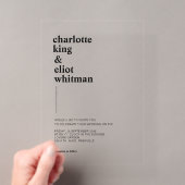 Invitations En Acrylique Simplement moderne, gras (In situ (ordinateur de poche))