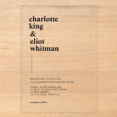 Invitations En Acrylique Simplement moderne, gras (Recto)