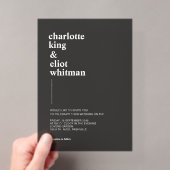 Invitations En Acrylique Simplement moderne, gras, acrylique gris foncé (In situ (ordinateur de poche))