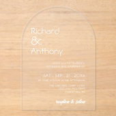 Invitations En Acrylique Simplement Moderne, Mariage Tendances (Recto)
