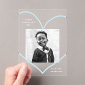 Invitations En Acrylique Simply Love Blue Heart Photo Saint Valentin (In situ (ordinateur de poche))