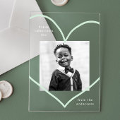 Invitations En Acrylique Simply Love Mint Green Heart Photo Saint-Valentin