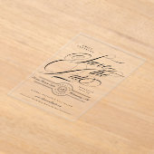 Invitations En Acrylique Site Web de Mariage Calligraphié Formel Enregistre (Poser)