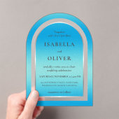 Invitations En Acrylique Sky blue light gradient wedding (In situ (ordinateur de poche))
