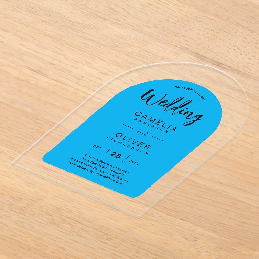 Invitations En Acrylique Sky Blue Zazzle mariage acrylique invite (Poser)