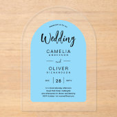 Invitations En Acrylique Sky Blue Zazzle mariage acrylique invite (Recto)