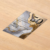 Invitations En Acrylique Sleek Gold | White Marble 50 Anniversary Party (Poser)