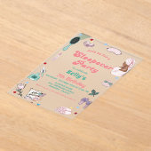 Invitations En Acrylique Sleepover Anniversaire Pamper Party Anniversaire (Poser)