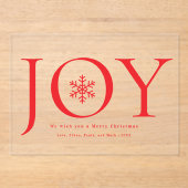 Invitations En Acrylique Snowflake Joy Family Photo Collage Christmas (Recto)