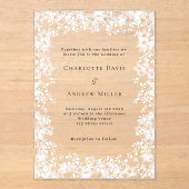 Invitations En Acrylique Snowflakes hiver clair mariage (Recto)