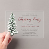 Invitations En Acrylique Snowy Christmas Tree fête de Noël (In situ (ordinateur de poche))