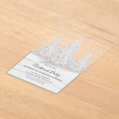 Invitations En Acrylique Snowy Wintry de l'Arbre d'argent Noël (Poser)