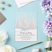 Invitations En Acrylique Snowy Wintry de l'Arbre d'argent Noël (Insitu (Mariage))