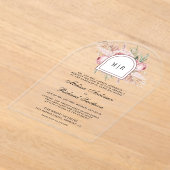 Invitations En Acrylique Soft Dusty Rose Pink Floral Pampas Wedding (Poser)